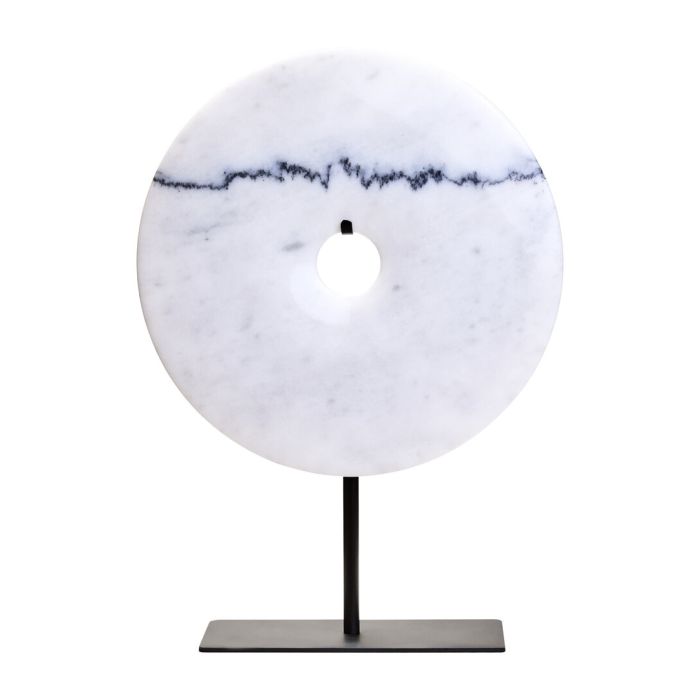 HAVERLYN Medium Round Marble Disc Sculpture - White