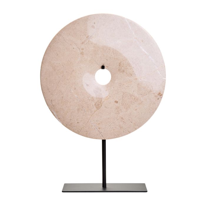 HAVERLYN Large Round Marble Disc Sculpture - Cream