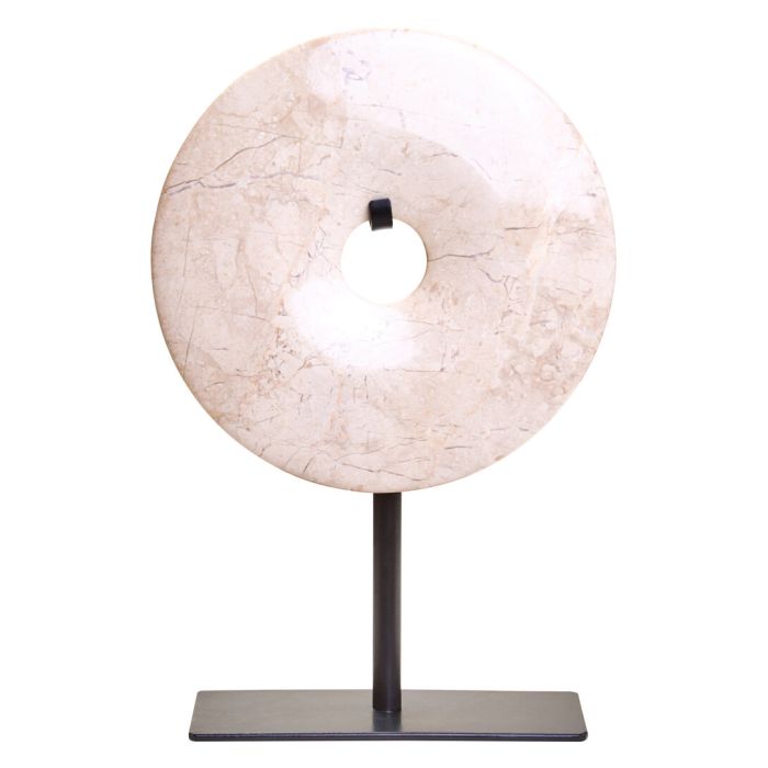 HAVERLYN Extra Small Round Marble Disc Sculpture - Cream