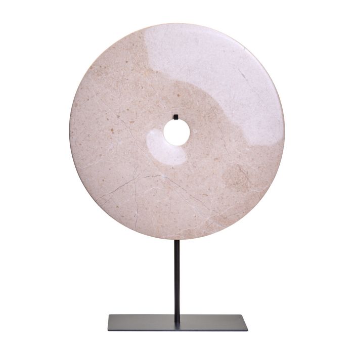 HAVERLYN Extra Large Round Marble Disc Sculpture - Cream