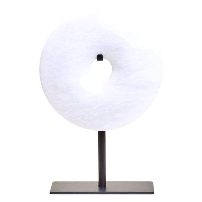 HAVERLYN Extra Small Round Marble Disc Sculpture - White