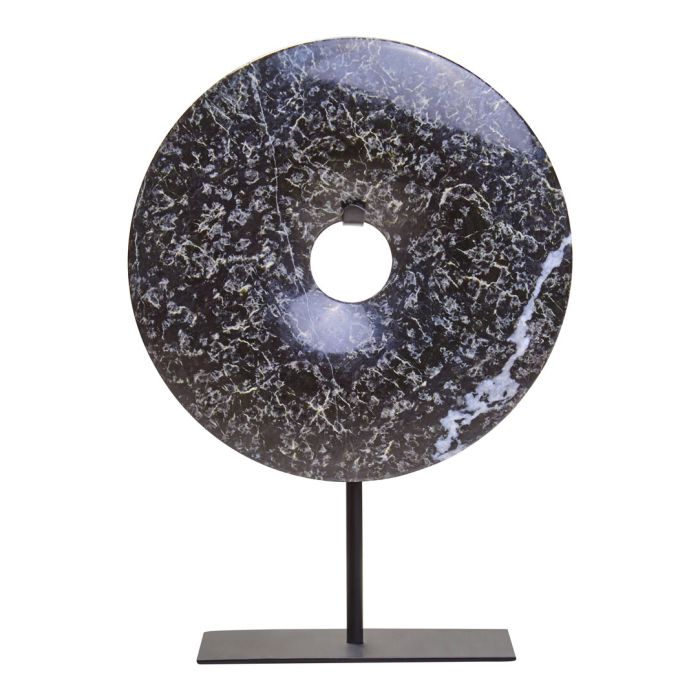 HALVIORA Extra Small Round Marble Disc Sculpture - Black