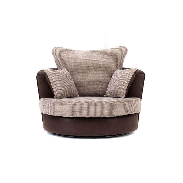 DINO Swivel Chair in Brown and Beige
