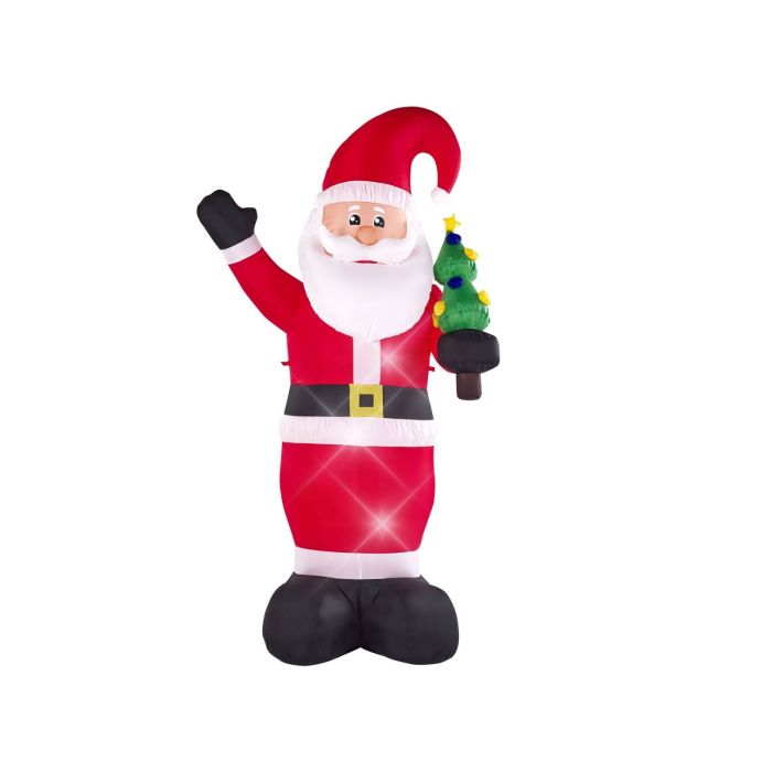 North Pole Christmas Inflatable LED Santa Claus 225 cm - Red