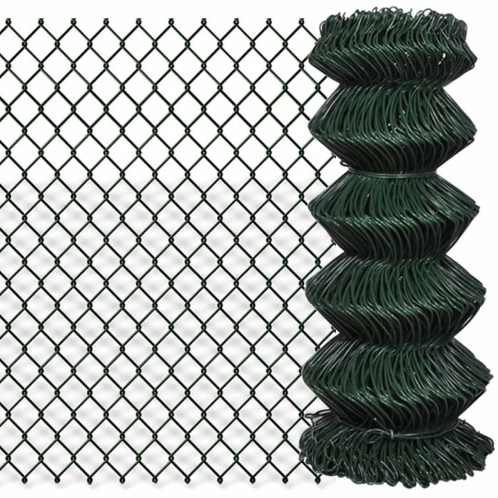 Chain Link Fence Steel 0,8x25 m Green