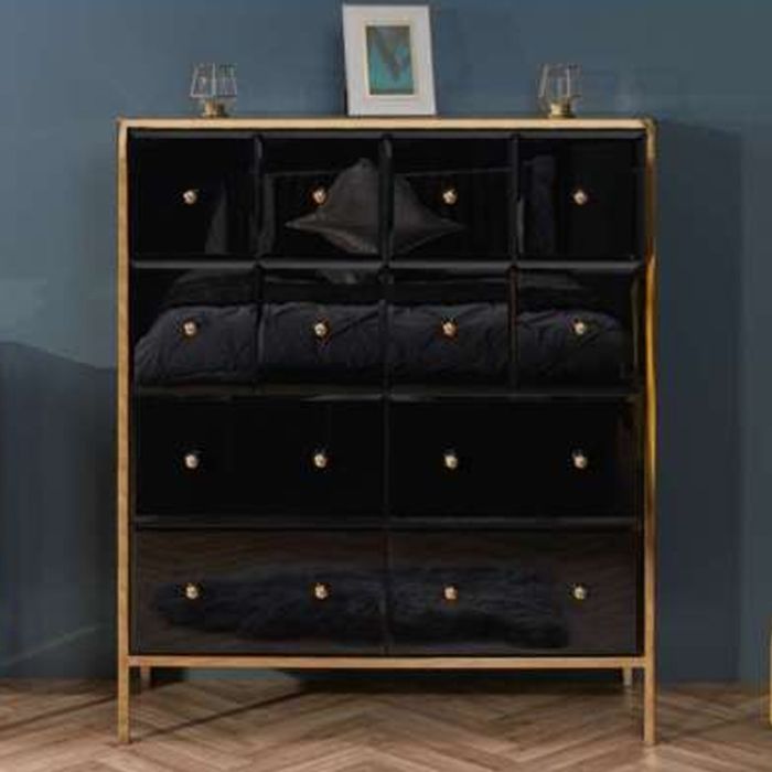 Birlea Fenwick Merchant Storage Chest - Black and Gold