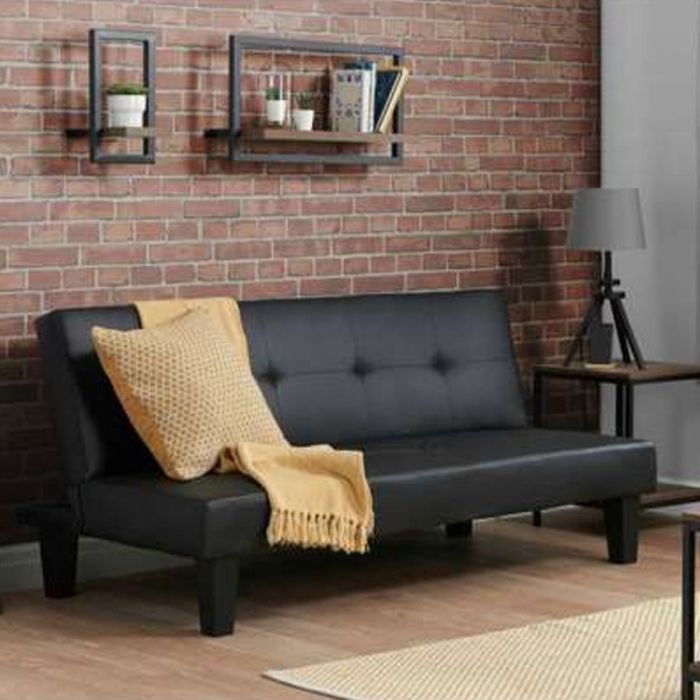 Franklin Faux Leather Sofa Bed - Black