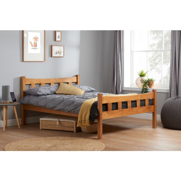 Birlea Miami Antique Pine Bed Frame - Small Double 4ft