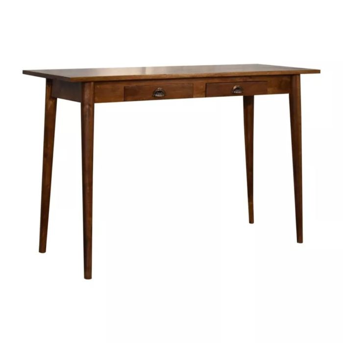 Nordic Style Writing Desk with 2 Drawers - Chestnut