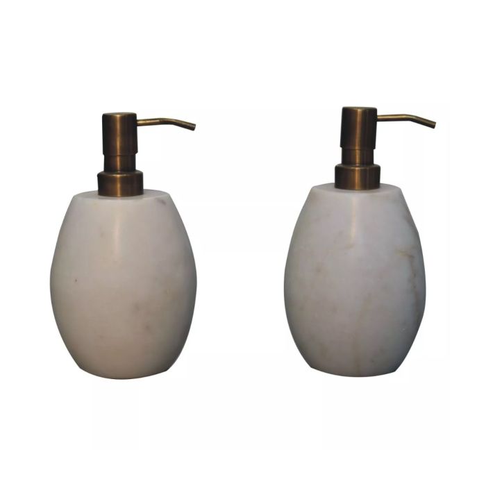 2Pcs White Marble Soap Dispenser