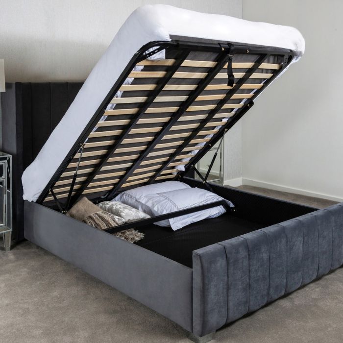 Lilly upholstered Ottoman Velvet Bed Frame - Standard Double 4ft6