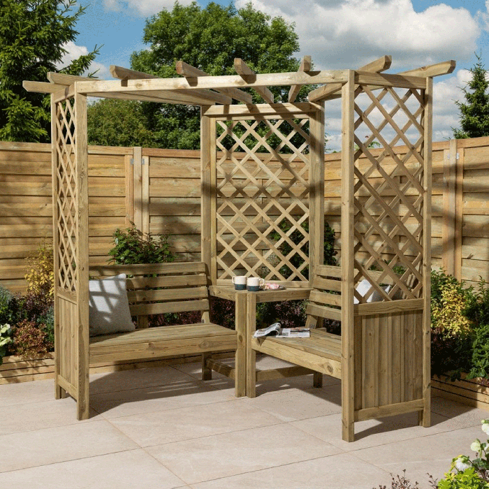 BRAMLOCK Garden Arbour - Light Oak, 188cm