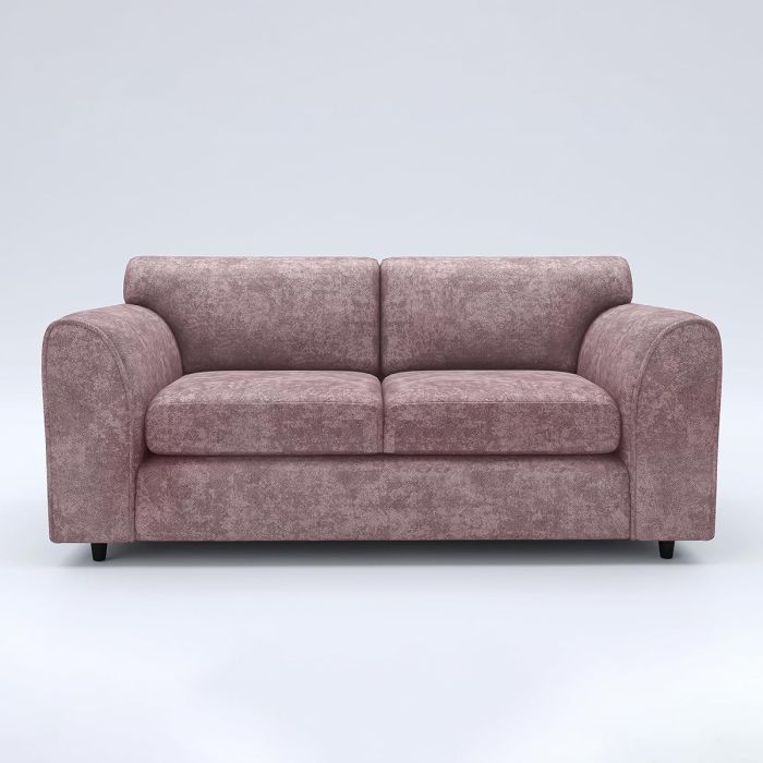 LORVANI Fabric 3 Seater Fullback Sofa - Pink