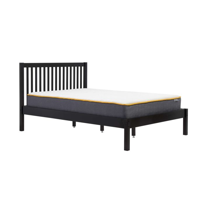 Classic Nova Solid Wood Black Bed - Standard Double 4ft6