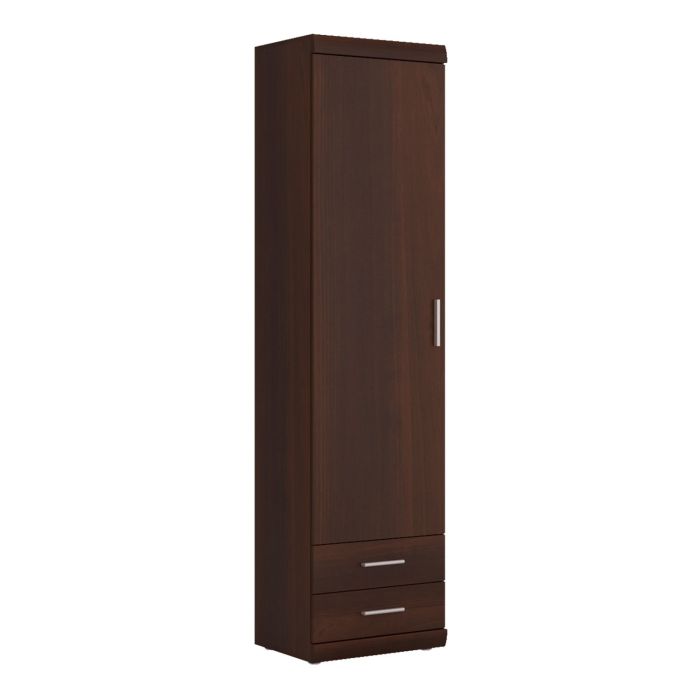 Imperial Tall 1 Door 2 Drawer Narrow Cabinet - Dark Mahogany Melamine