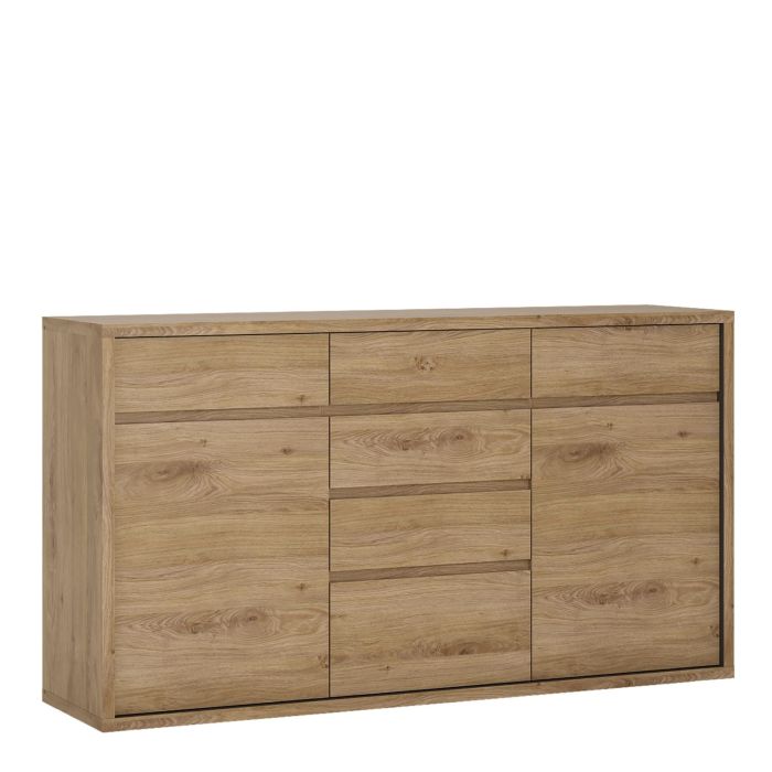 Shetland 2 Door 6 Drawer chest - Shetland Oak Finish
