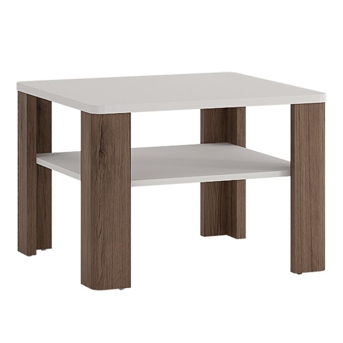 Toronto Coffee Table with shelf - White with San Remo Oak inset