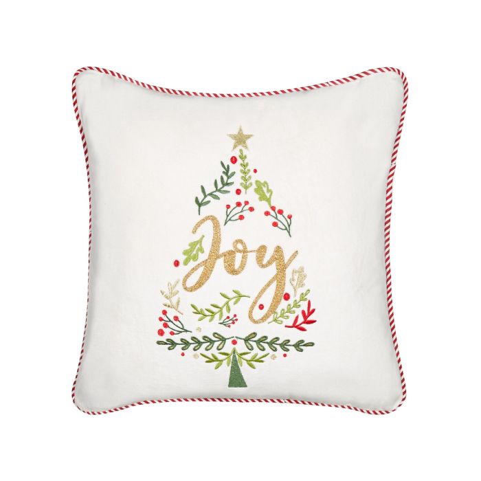 Echeveria Velvet Cushion Christmas Tree Pattern 45 x 45 cm - White