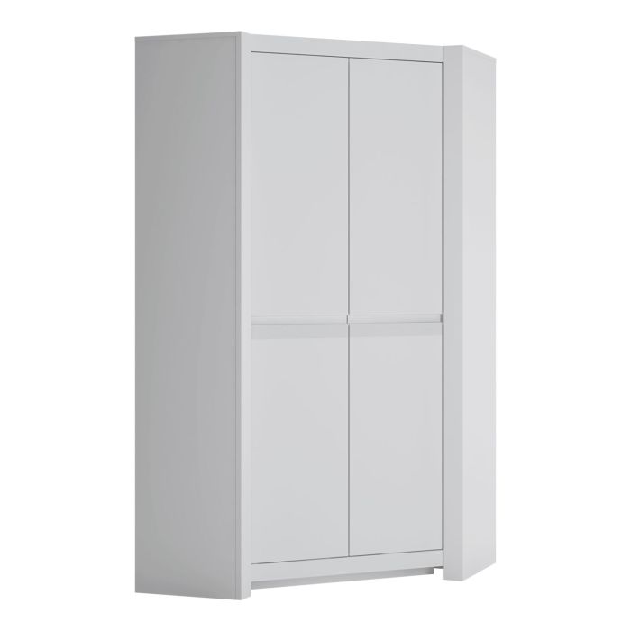Novi 2 Door Corner Wardrobe - Alpine White