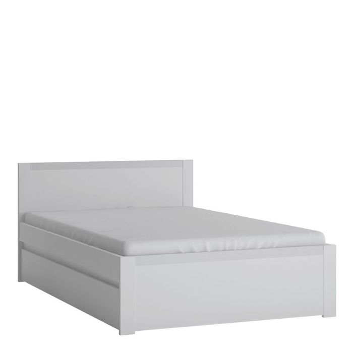 Small Double Bed - NOVELLE 4ft Wooden Bed with Trundle Alpine White