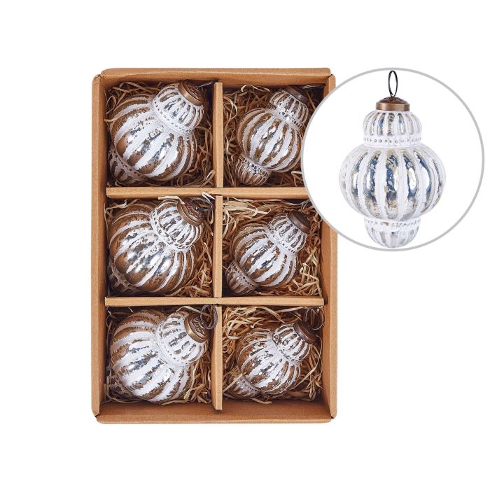 Cremeux Christmas Baubles Set of 6 - Silver