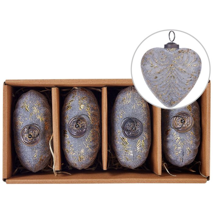 Feriable Christmas Baubles Set of 4 - Grey
