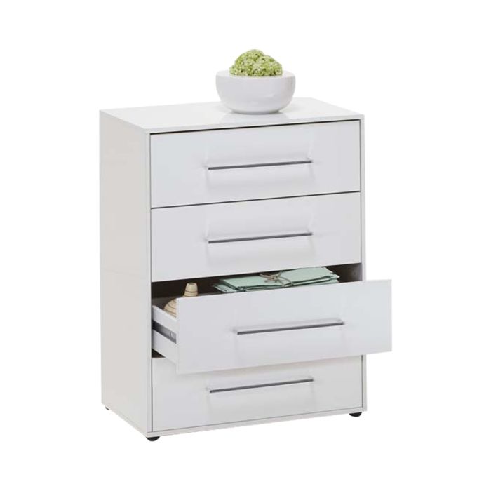 Juli 1 Up 4 Drawer Storage Chest - White Gloss