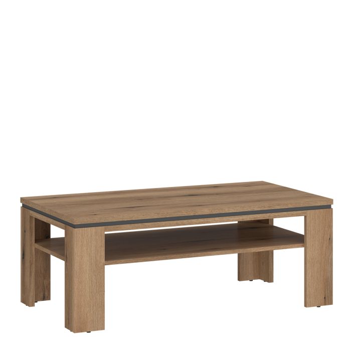 Coffee Table - ARUNDEL Coffee Table Oak and Grey 110cm