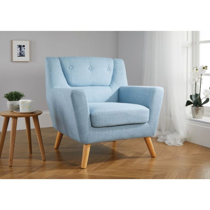 Birlea Lambeth Fabric Armchair - Duck Egg Blue