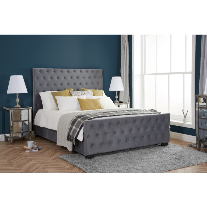 Birlea Marquis Grey Velvet Bed - Kingsize 5ft
