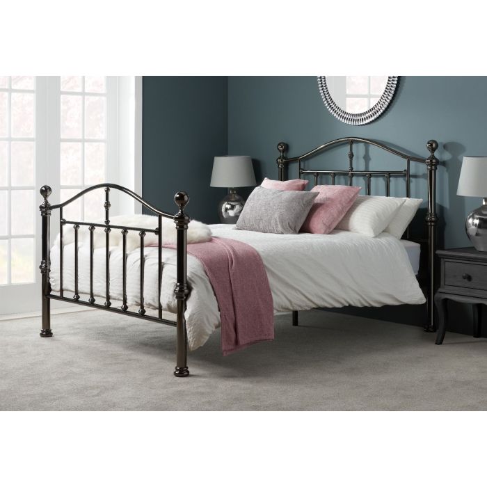Birlea Victoria Black Nickel Metal Bed Frame - Double 4ft6