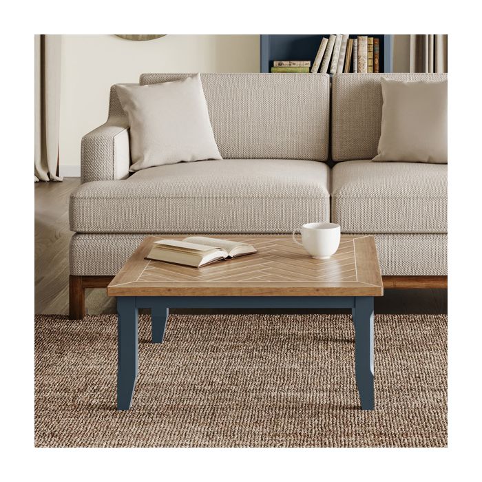 Ransley Blue Oak Parquet Square Open Coffee Table