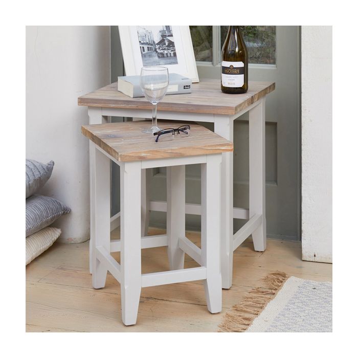 Ransley Grey Limed Nest of Two Tables