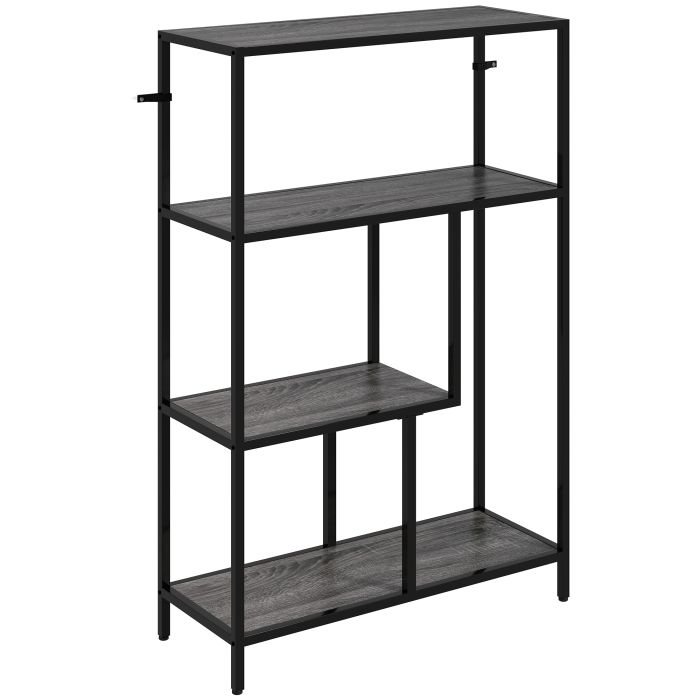 HERON 4 Tier Bookshelf Charcoal Grey