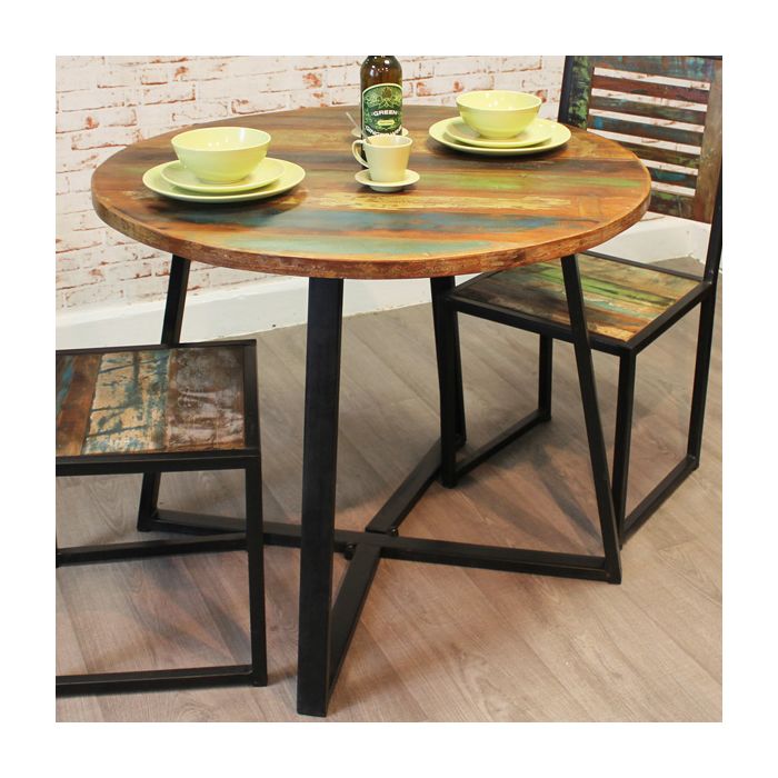 Laura Urban Edge Small Round Dining Table 100x100 - Natural Wood