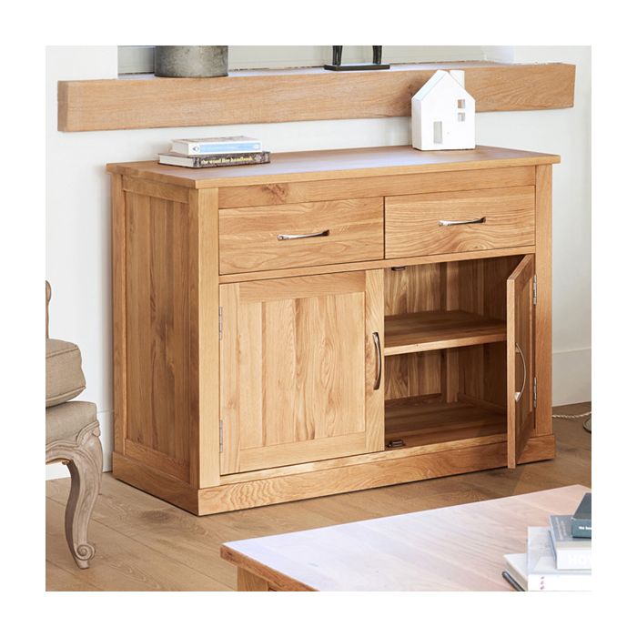 Harriet Large 2 Door Sideboard with 2 Drawers, Removable Shelf - Oak