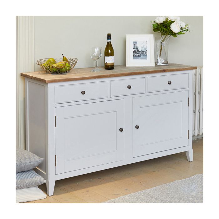 Ransley 2 Door Large Sideboard with 3 Drawers - Grey