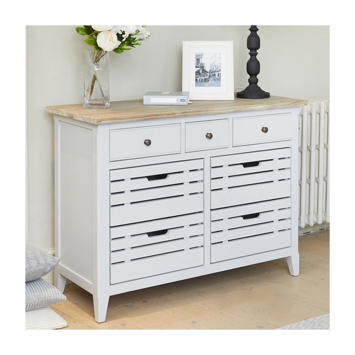 Ransley Crate Style Drawers Sideboard with 3 Drawers - Grey