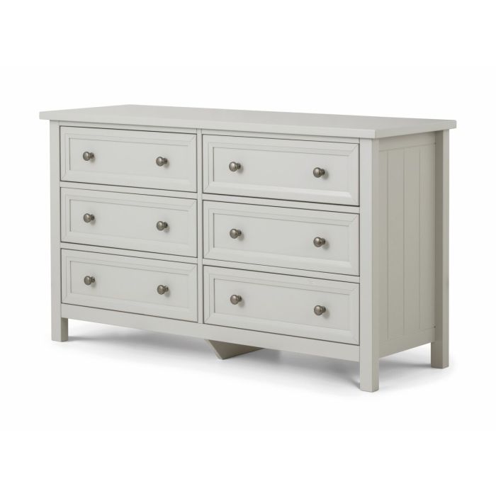 Maine 6 Drawer Wide Storage Chest - Grey