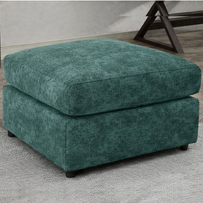 LORVANI Fabric Cushion Footstool - Teal