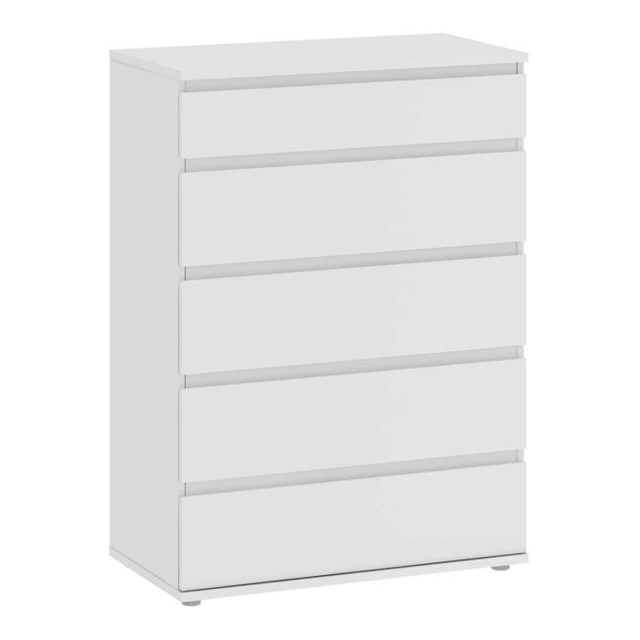 Nova Chest of 5 Drawers in White