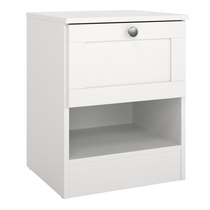 MANFRED Nightstand with 1 Frame Drawer in White