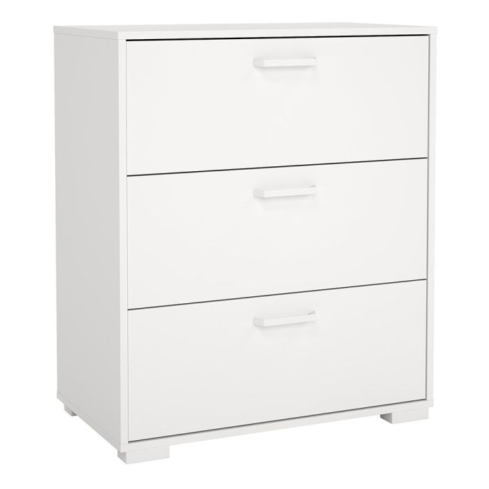 SOFI White Chest of Drawers - Medium-sized, 3 Drawers