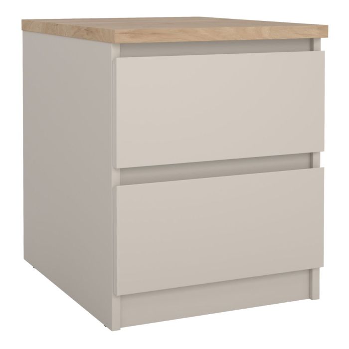 NANAIMO Bedside 2 drawers in Cashmere Jackson Hickory