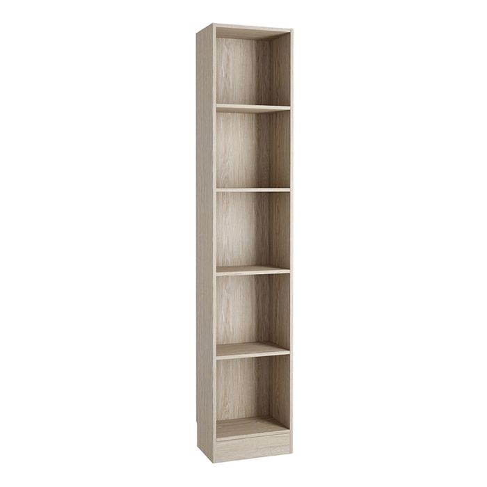 Basic Tall Narrow Bookcase (4 Shelves) in Oak - Oak