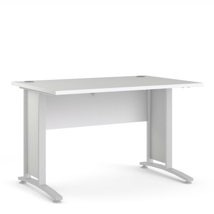 Prima Desk 120 cm in White with White legs - White/Matt White