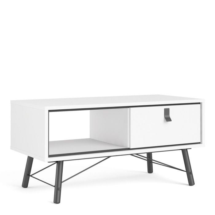Ry Coffee table with 1 drawer - Matt White