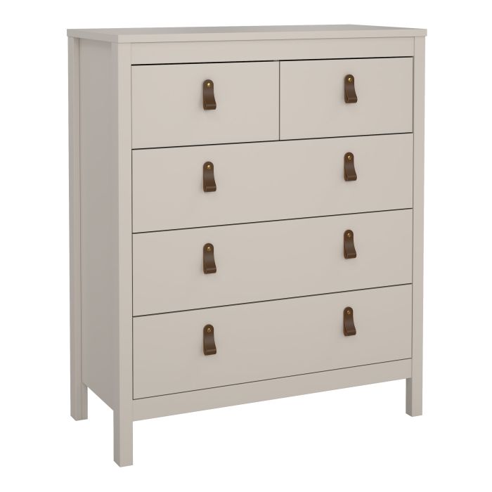 BURNLEY Beige Chest of Drawers - Medium-sized, 5 Drawers
