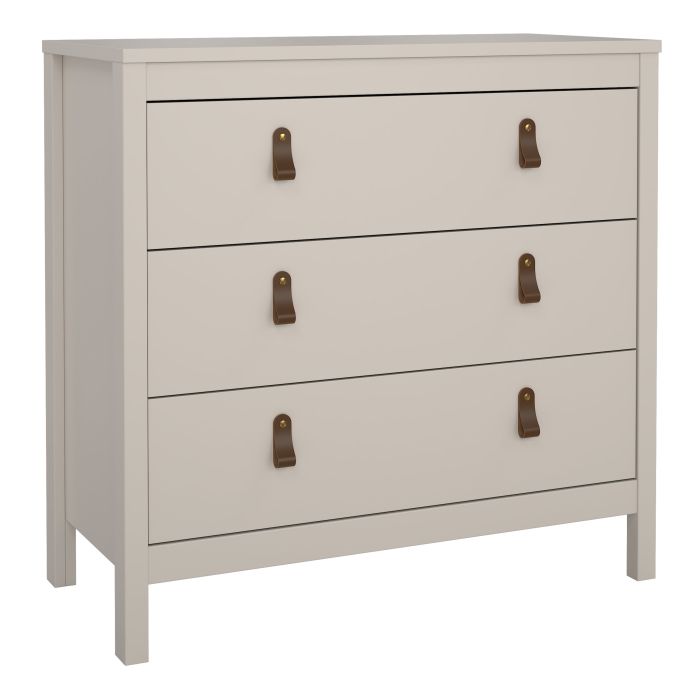 BURNLEY Beige Chest of Drawers - Medium-sized, 3 Drawers