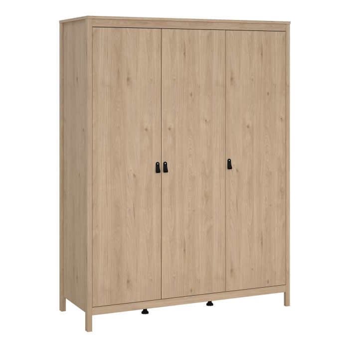 Wardrobe - BURNLEY 3 Doors Wardrobe Jackson Hickory Oak 150cm